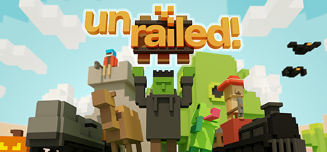 Steam header art for Unrailed!