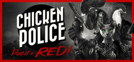 Steam header art for Chicken Police - Paint it RED!