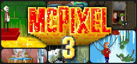 Steam header art for McPixel 3