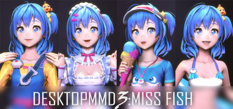 Steam header art for DesktopMMD3:Miss Fish