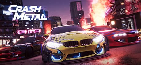 Steam header art for CrashMetal Cyberpunk