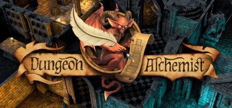 Steam header art for Dungeon Alchemist
