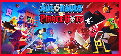 Steam header art for Autonauts vs Piratebots