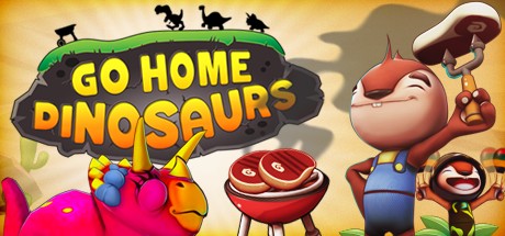 Steam header art for Go Home Dinosaurs!
