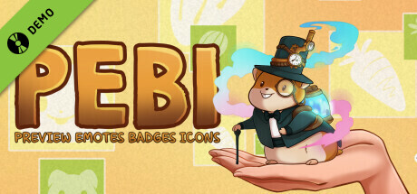 Steam header art for PEBI - Preview Emotes Badges Icons Demo