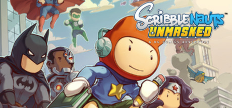 Steam header art for Scribblenauts Unmasked: A DC Comics Adventure