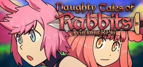 Steam header art for Naughty Tales of Rabbits - A cuckold RPG