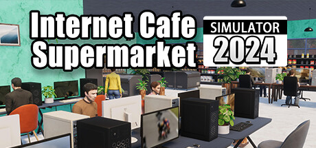 Steam header art for Supermarket & Internet Cafe Simulator