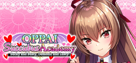 Steam header art for OPPAI Succubus Academy Sucky and Busty, Demonic and Lusty!