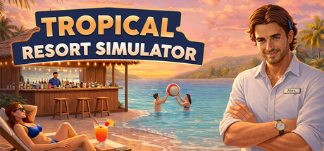Steam header art for Tropical Resort Simulator (Paradise Beach Simulator)