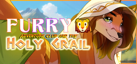 Steam header art for Furry Adventure Club and the Holy Grail 🦁