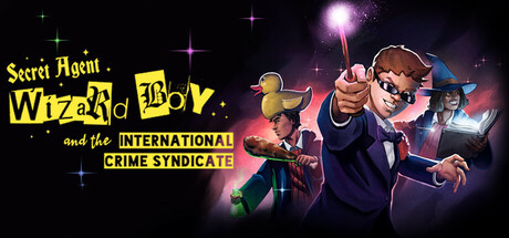 Steam header art for Secret Agent Wizard Boy and the International Crime Syndicate