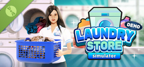 Steam header art for Laundry Store Simulator Demo