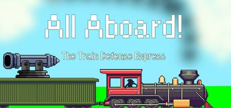 Steam header art for All Aboard! The Train Defense Express
