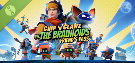 Steam header art for Chip ‘n Clawz vs. The Brainioids Friend's Pass