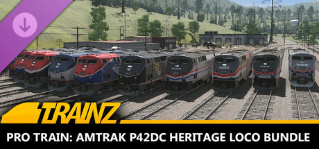 Steam header art for Trainz Plus DLC - Pro Train: Amtrak P42DC Heritage Loco Bundle