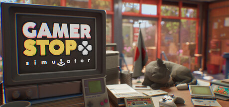 Steam header art for Gamer Stop Simulator