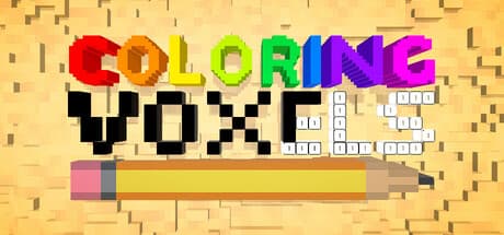 Steam header art for Coloring Voxels