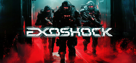 Steam header art for EXOSHOCK Playtest