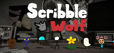 Steam header art for Scribble Wolf (Open Beta Test)