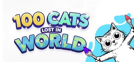 Steam header art for 100 Cats Lost In World Find & Color