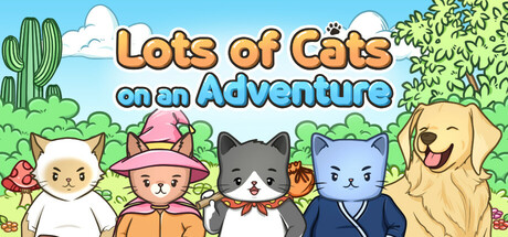 Steam header art for Lots of Cats on an Adventure
