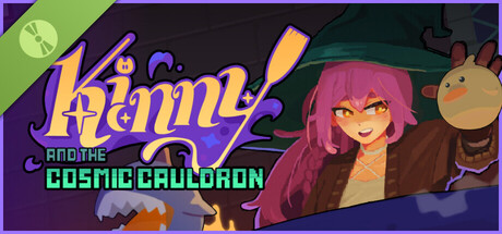 Steam header art for Kinny and the Cosmic Cauldron Demo