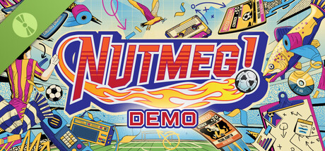 Steam header art for NUTMEG! A Retro Football Management Game Demo