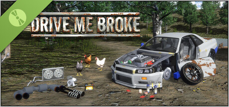 Steam header art for Drive Me Broke Demo