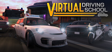 Steam header art for Virtual Driving School Playtest