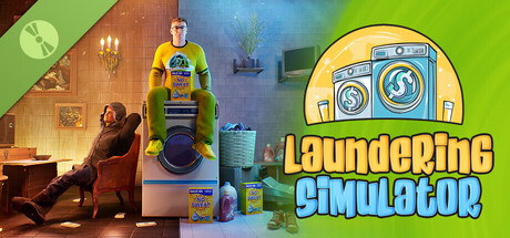 Steam header art for Laundering Simulator Demo