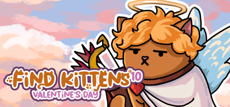 Steam header art for FIND KITTENS 10: Valentine's Day 😻🐾💖