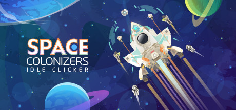 Steam header art for Space Colonizers Idle Clicker