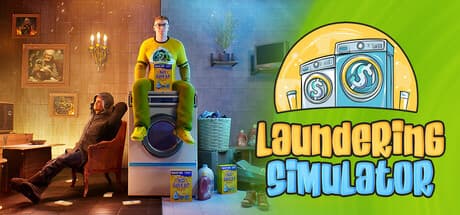 Steam header art for Laundering Simulator - Clean Cash and Laundry